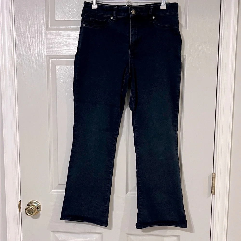 Gloria Vanderbilt Dark Blue Denim Bootcut Jeans 14 Petite - Picture 1 of 5